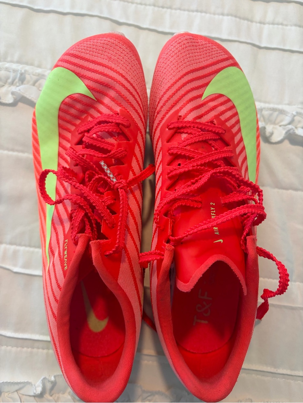 Nike Maxfly Track spikes Crimson/ Neon Green W 7.5/M 6